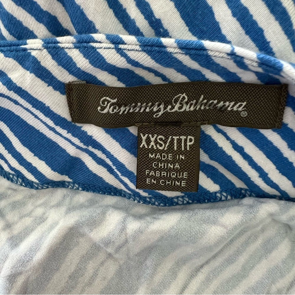 Tommy Bahama Blue White Striped Midi Dress XXS - Picture 2 of 5